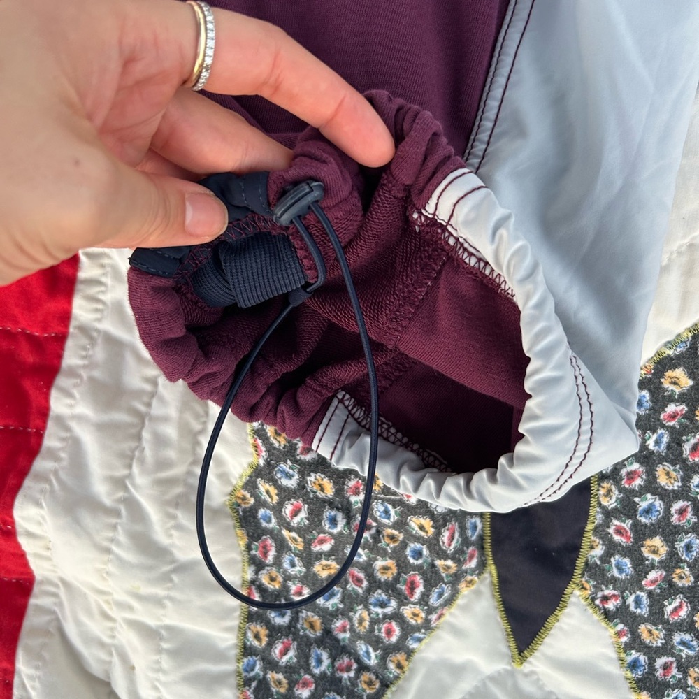 Colorblock Wide-Leg Jumpsuit in Burgundy and Navy - Picture 3 of 5